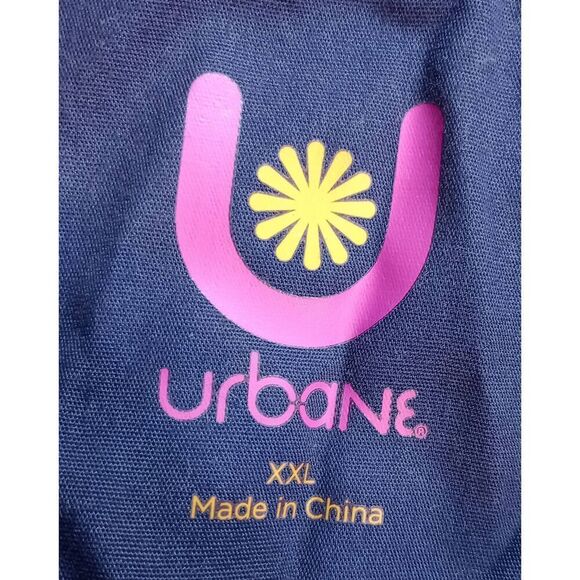 Urbane Scrub Top Ladies XXL Blue Tropical VNeck‎ - Picture 5 of 7